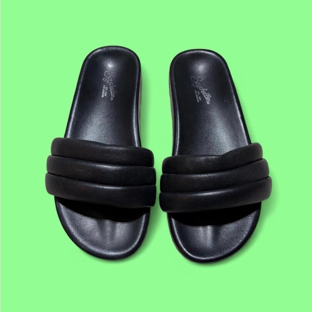 Black Leather Seychelles Sandals